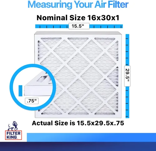 Miniatura 2 de Filter King Filtro de aire de 16 x 30 x 1 (MERV 8) (paquete de 2) filtros de horno de CA para control de polvo y alergias, fabricados en EE. UU.