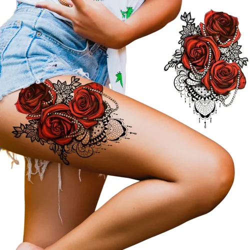 Miniatura 12 de 24 tatuajes temporales 3D de mariposa realistas monarca rojo, azul, amarillo, mariposas grandes para adultos, adolescentes, mujeres, niñas, niños