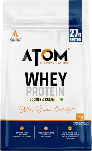 Miniatura 14 de Asitis Nutrition AS-IT-is Atom Whey Protein with Digestive Enzimas Certificado US Labdoor para precisión y pureza 0.95 oz de proteína 0.27 oz