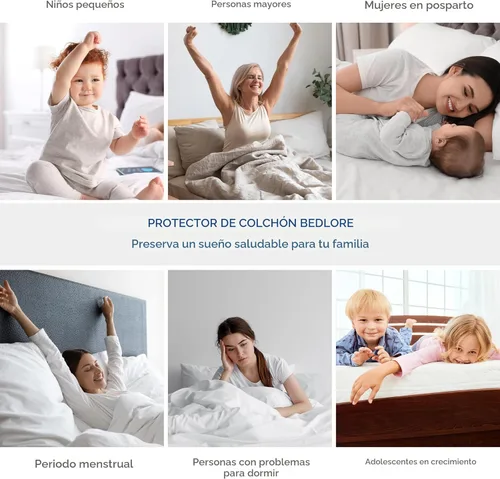 Miniatura 6 de BEDLORE Protector de colchón impermeable, protector de colchón de tamaño individual con bolsillo profundo de 6 a 15 pulgadas de profundidad, suave