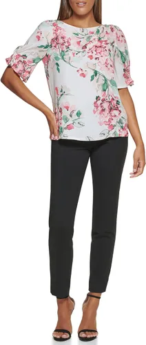 Miniatura 4 de DKNY Camiseta de manga corta abombada con cuello redondo para mujer