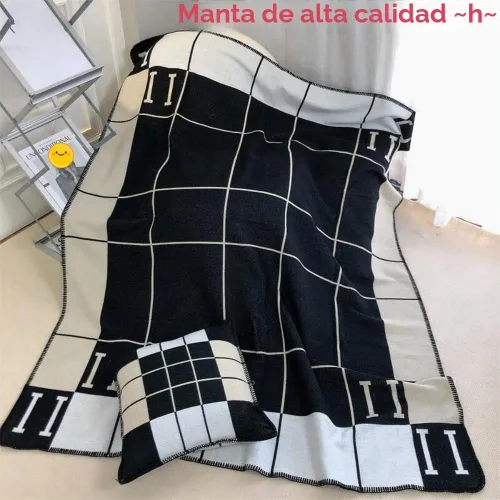 Fcteap h Manta suave, manta de sherpa sintética de cachemira a cuadros, cálida bufanda gruesa de punto, manta mullida y cómoda para mujer, manta