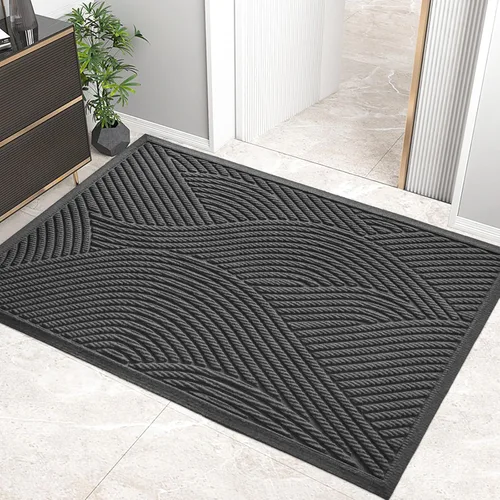 Miniatura 13 de HIYARD Tapete resistente para puerta delantera, absorbente, resistente a la suciedad y a la suciedad, para interiores y exteriores, resistente a