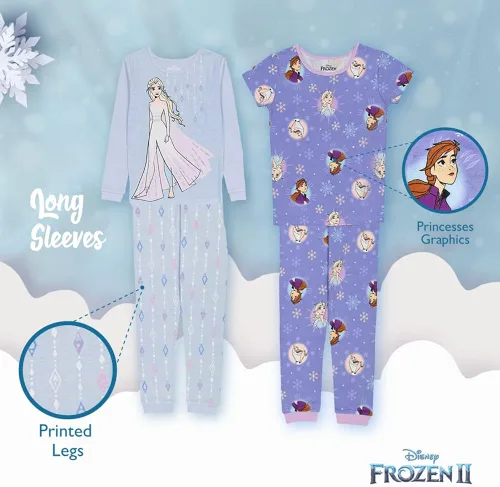 Miniatura 4 de Disney Conjunto de pijama de algodón ajustada de 6 piezas para niñas Frozen Princesas Minnie Mouse