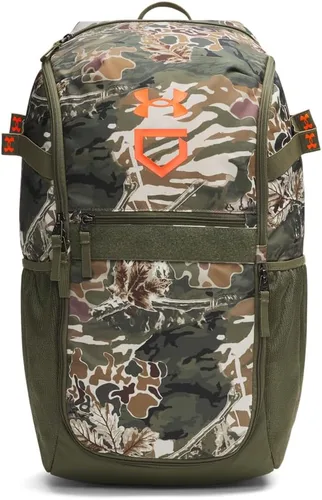 Miniatura 8 de Under Armour Mochila de béisbol para adulto unisex Utility con estampado, Tamaño único (412) Azul marino medianoche/ Oro metálico