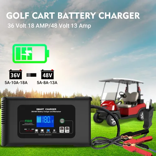 Miniatura 5 de Cargador de batería para carrito de golf, 36V 18A y 48V 13A Cargador de goteo, cargador de 36 voltios para carrito de golf, para Club Car, EZGO