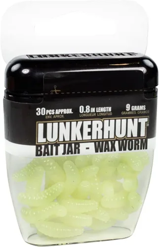 LUNKERHUNT Tarro de cebo de pesca con atractivo único | Gusanos de cera duraderos para lubina de pesca, cebo suave, gusanos realistas, señuelos de