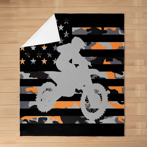 Miniatura 2 de Feelyou Manta de felpa de camuflaje amarillo para motocross, camuflaje para todas las estaciones, juego de manta de cama para sofá para niños, manta