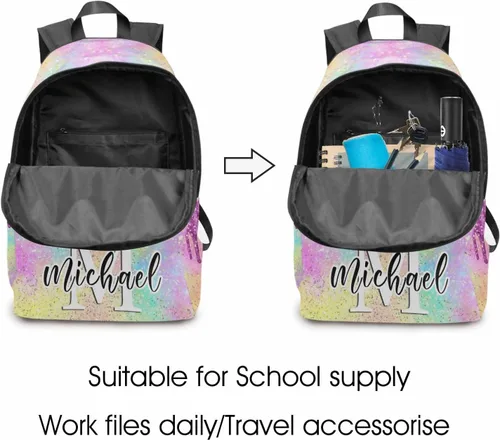 Miniatura 135 de Texto personalizado Elefante desgaste gafas mochila mochila mochila casual Daypack bolsa para mamá niñas, color86-4, Mochilas Daypack