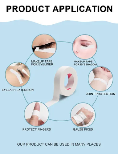 Miniatura 6 de Cinta para Extensión de Pestañas, 6 Rollos de Cinta Médica Japonesa Microporo Suave para Extensión de Pestañas, Suministros para Extensión