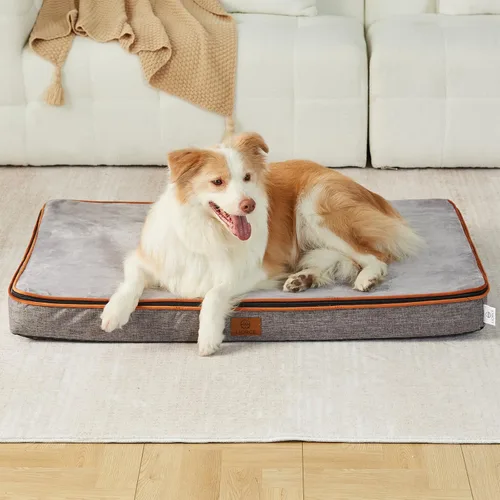 Miniatura 14 de LIORCE Cama grande para perros de espuma viscoelástica, camas ortopédicas de 4 pulgadas de grosor para perros grandes, cama impermeable para perros