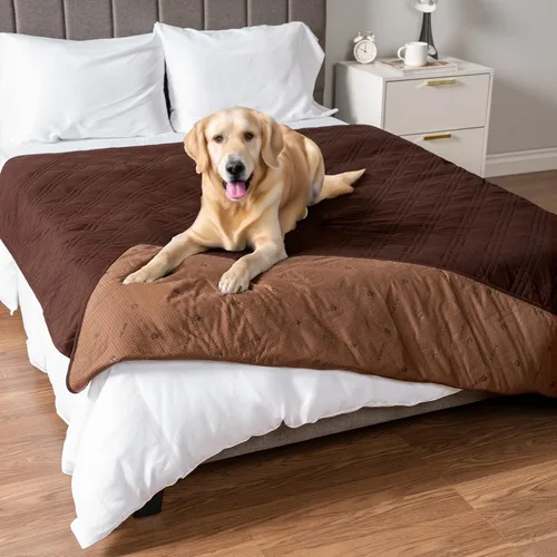 Miniatura 16 de PetAmi Funda de cama impermeable para perro, protector reversible de muebles para gatos y perros, manta lavable para asiento de sofá, 102 x 82 Beige