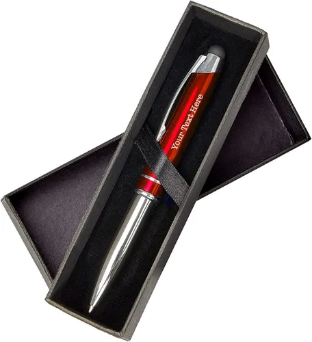 Miniatura 2 de Bolígrafo personalizado, bolígrafo 3 en 1, lápiz táctil y linterna, personalizado para hombres, mujeres, recuerdos de fiesta de adultos, Negro