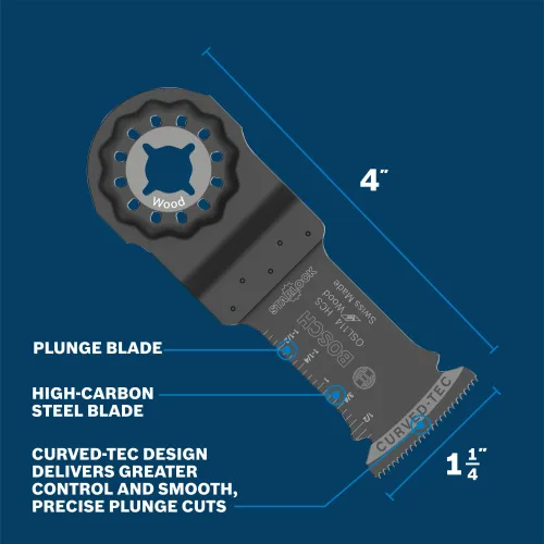 Miniatura 3 de Bosch OSL114 1-1/4 pulg. Starlock® Cuchilla de corte de inmersión de acero de alto carbono para herramienta multioscilante