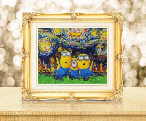 Miniatura 2 de Uhomate Pósteres inspirados en dibujos animados de Vincent Van Gogh de noche estrellada para el hogar, lienzo para decoración de pared, cuarto