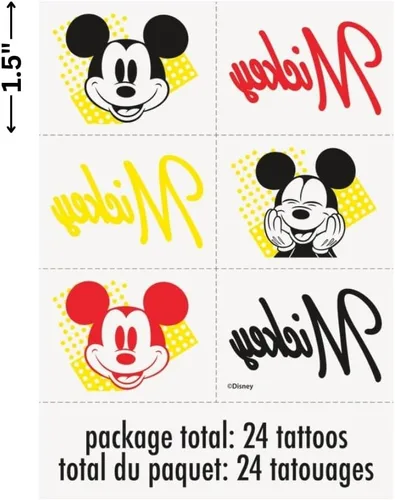 Miniatura 2 de Unique Disney Mickey Mouse Tattoos – Paquete de 24 Diseños mágicos para niños, regalos de fiesta perfectos para cumpleaños y fiestas temáticas