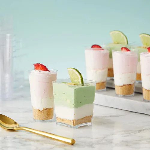 Miniatura 2 de Juvale Mini tazas de postre – 72 piezas de plástico transparente, 3 onzas y 5 onzas – Vasos desechables y reutilizables para postre y aperitivos