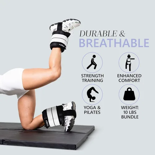 Miniatura 3 de Ankle & Wrist Weights – 8/16/20/30 lbs Pair (4–15lbs - Each) Dual Adjustable Secure Strap System Patented Design Ideal for Home Workouts