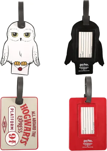 Miniatura 7 de Harry Potter Hedwig The Owl and Hogwarts - Etiquetas de equipaje de PVC 9-34 juego de 4