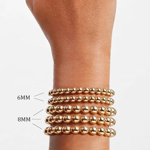Miniatura 3 de Juego de 5 pulseras de perlas sintéticas para mujer, pulseras elásticas de cuentas para dama de honor, novia, joyería de fiesta