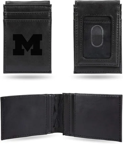 Miniatura 120 de Cartera de bolsillo frontal grabada con láser NCAA - Compacta/Cómoda/Delgada
