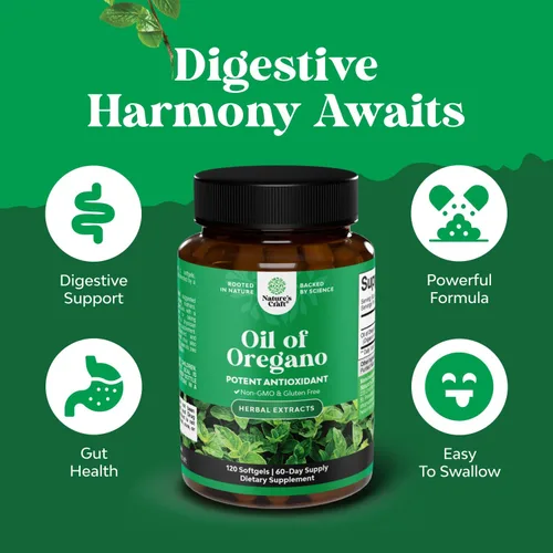 Miniatura 2 de Natures Craft Cápsulas blandas de aceite de orégano silvestre, cápsulas blandas súper concentradas, aceite de orégano para digestión y apoyo