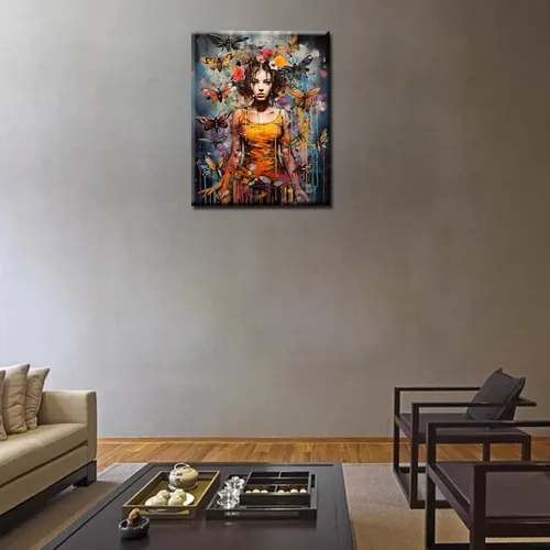 Miniatura 4 de TUMOVO Pintura por números para niñas con flores para adultos, principiantes, mujeres rodeadas de abejas, pintura acrílica por números, pintura