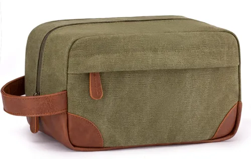 Miniatura 15 de Vorspack Neceser de viaje – Neceser colgante para hombre, resistente al agua, bolsa de afeitar de lona para viajes, Azul marino, M, Classic