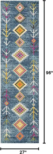 Miniatura 2 de Eyely HOM105A-28 - Alfombra marroquí Hype Tribal Love geométrica para interiores, bohemia; país y floral; suroeste, dormitorio, cocina, sala