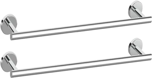 Newfun Barra Toallero de Baño de Cromo Pulido de 16 Pulgadas, Toalleros de 2 Piezas para Baño SUS304 de Acero Inoxidable Engrosado Portotoallas