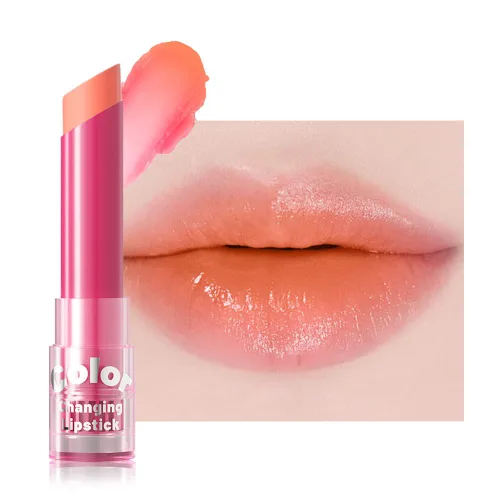BINGBRUSH PH Mood Peach - Juego de pintalabios que cambian de color, bálsamo labial y brillo de larga duración (03# Coral Kiss, 1 unidad (paquete de