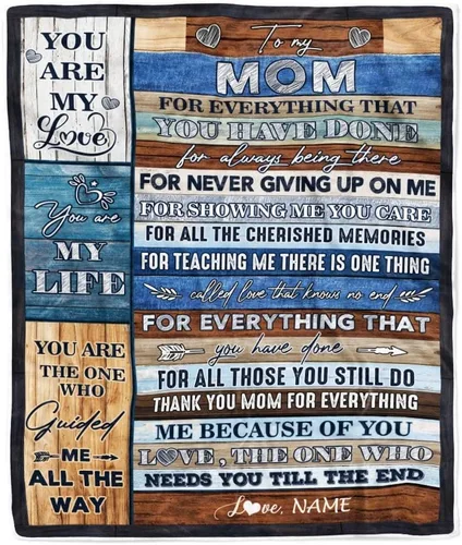 Miniatura 15 de Manta personalizada con texto en inglés «To My Mom from Daughter Wolf I Am Because You are Mom», para cumpleaños, día de la madre, Navidad, manta