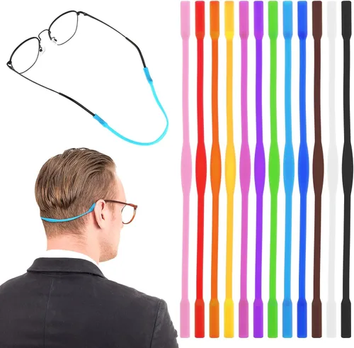 Miniatura 7 de Qianyu 12 correas elásticas para gafas deportivas, antideslizantes, de silicona para niños, correas de seguridad para gafas sin cola, retenedores
