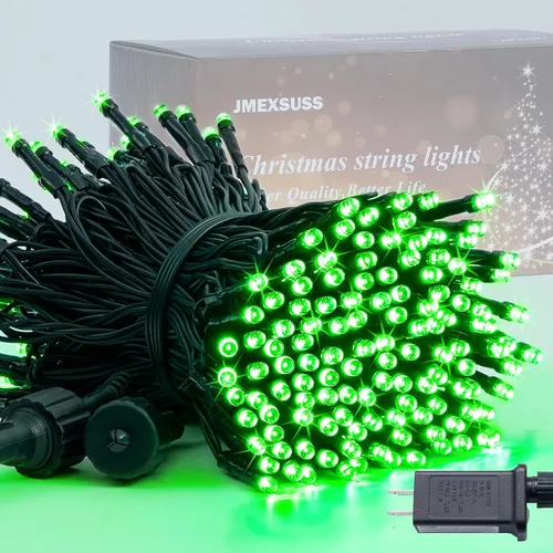 Miniatura 12 de JMEXSUSS 250 luces LED rojas, blancas y azules para decoraciones del 4 de julio, luces patrióticas conectables de 91.5 pies para exteriores