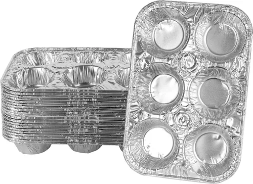Miniatura 13 de PLASTICPRO Moldes de papel de aluminio para muffins reutilizables y desechables, molde de papel de aluminio para muffins y tartas