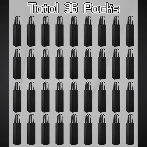 Miniatura 6 de Hoolerry - 36 bolsas de vino individuales de tela de Navidad, bolsas de regalo reutilizables, soporte para botellas no tejidas a granel con asas