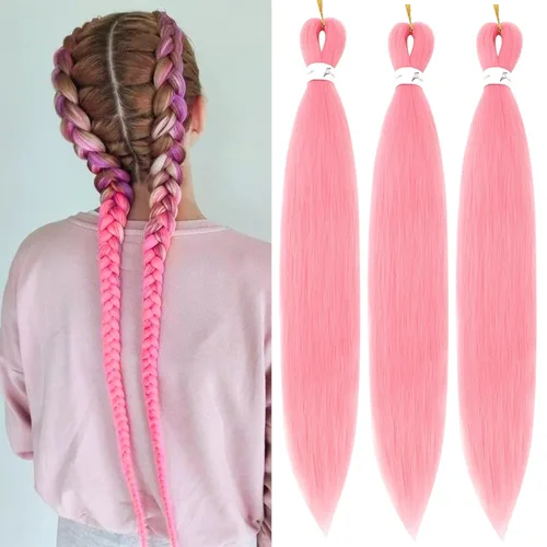 Miniatura 23 de Cabello trenzado preestirado de 26 pulgadas, 8 paquetes 1B, trenzas bohemias de ganchillo con textura Yaki suave para mujeres negras, no tóxico