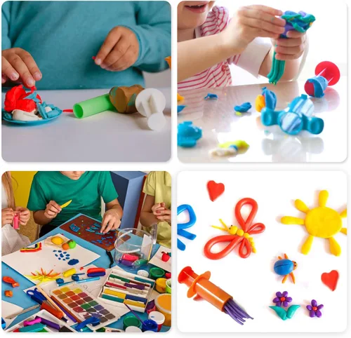 Miniatura 7 de Juego de extrusoras de masa de diseños surtidos – Juego de 10 – Colores surtidos
