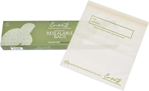 Miniatura 12 de Bolsas de almacenamiento de alimentos 100% compostables [Paquete de 150 aperitivos] Bolsas ecológicas para congelador, bolsas resellables