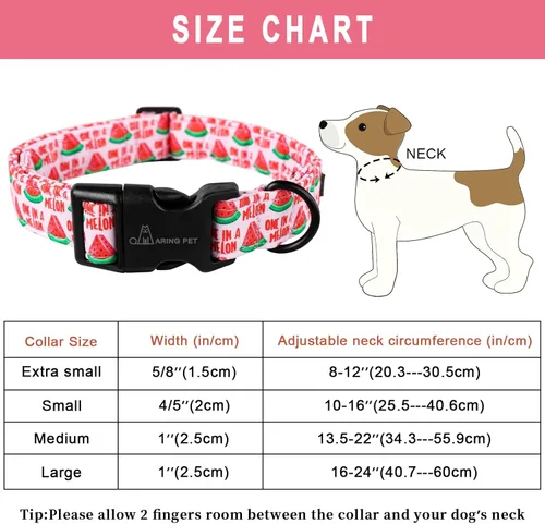 Miniatura 6 de Aring Pet Collar de algodón, ligero y ajustable, con hebilla de liberación rápida, para perros pequeños, medianos y grandes, para cachorros, M