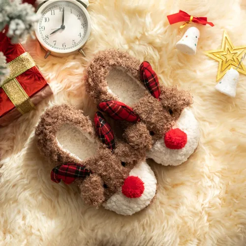 Miniatura 8 de Pantuflas de Navidad para mujer, lindas y cálidas para el hogar, para interiores y exteriores