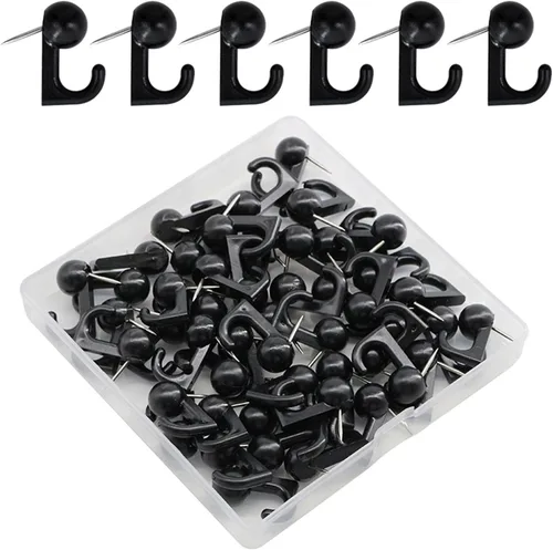 Juego de 50 pines de corcho con gancho para almacenamiento, perfecto para tablones de anuncios, pizarras blancas, mapas, fotos, fijación de fotos,