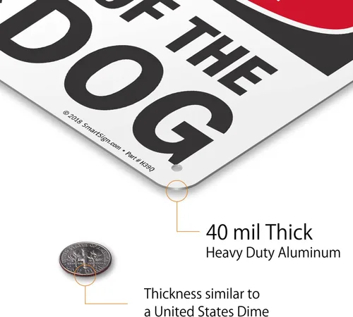 Miniatura 5 de SmartSign Letrero de metal con gráfico "Beware of The Dog" de 7 x 10 pulgadas, aluminio laminado a prueba de óxido, rojo, negro y blanco, fabricado