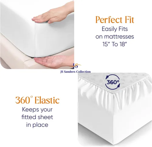 Miniatura 4 de Flex Head - Protector de colchón impermeable tamaño Queen para camas ajustables con números de sueño, 100% algodón de rizo, estilo ajustado de 34
