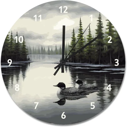 Miniatura 9 de Loon - Reloj de pared rústico de madera de estilo chic de 10 pulgadas, silencioso, sin tictac, funciona con pilas, para sala de estar, dormitorio