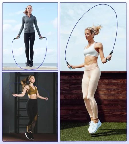 Miniatura 3 de Cuerda de saltar para mujeres y hombres, jumprope de fitness para mujeres, entrenamiento, cuerda de saltar ajustable para adultos