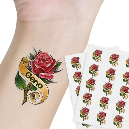 Miniatura 20 de Tatuaje personalizado con nombre y cara, tatuaje temporal personalizado para adultos, niños, amados, un amigo o familia, cara con nombre, 2 x 2