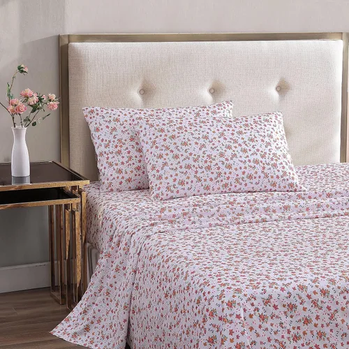 Miniatura 2 de Betsey Johnson - Sábanas de cama King, ropa de cama suave y ligera, resistente a la decoloración y a las arrugas (rosa follaje otoño, King)