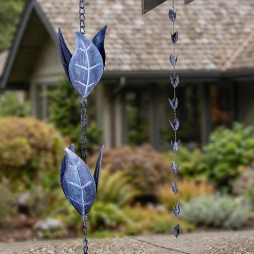 Miniatura 11 de Cadena de lluvia decorativa de 6 pies, cadena de metal para exteriores, 72 pulgadas, para aleros de casa, jardín y hogar, cadenas de lluvia