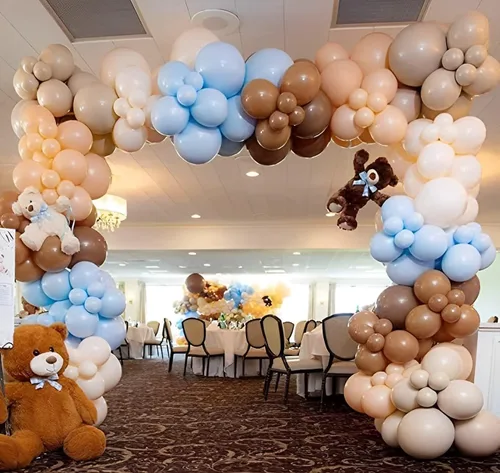 Miniatura 3 de Kit de Guirnalda de Globos con Oso 121 piezas Globos Marrone y Azul con Globos de Oso de Foil para la Decoración de Baby Shower y Fiesta
